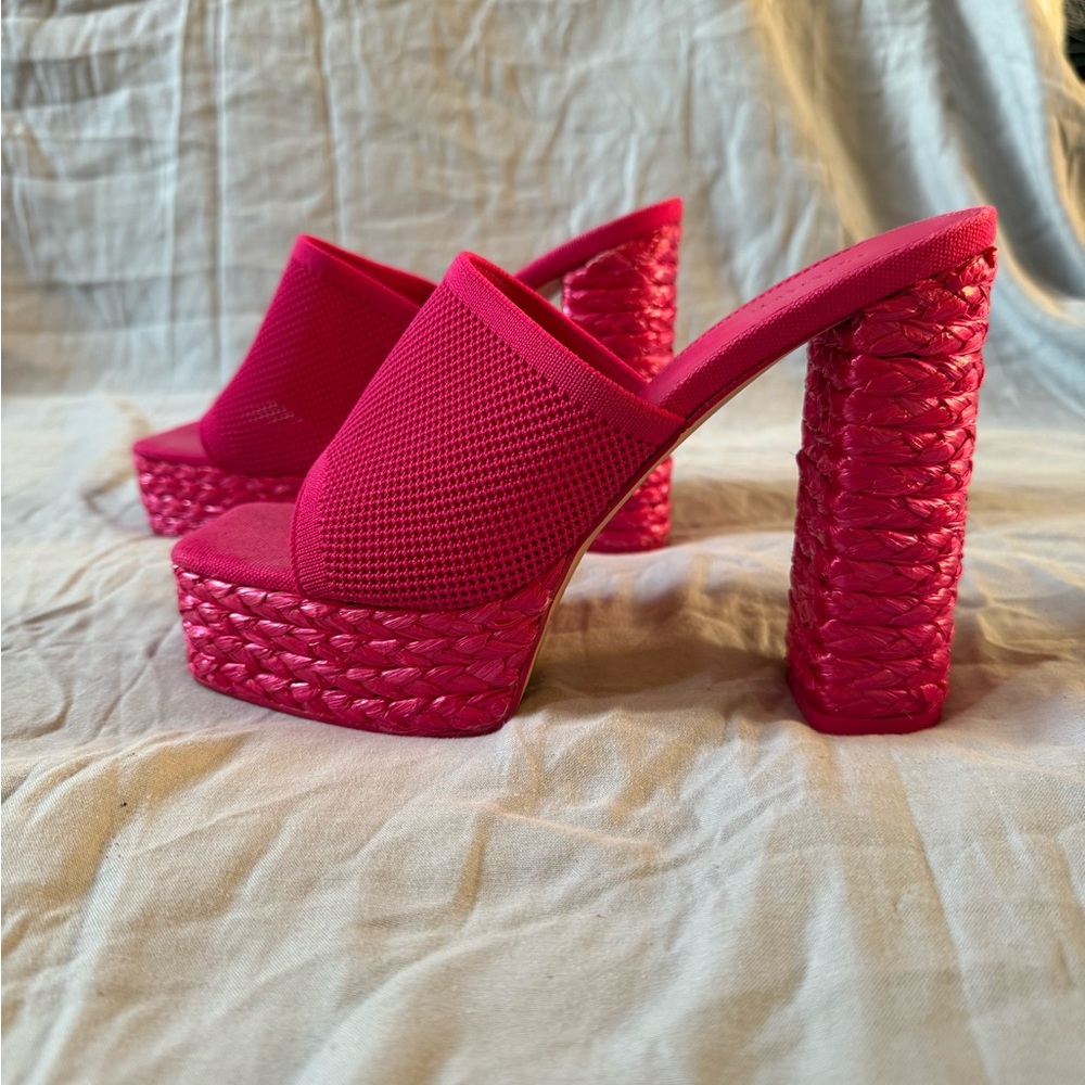 Forever 21 Hot Pink Platform Slide Mules - Picture 7 of 14